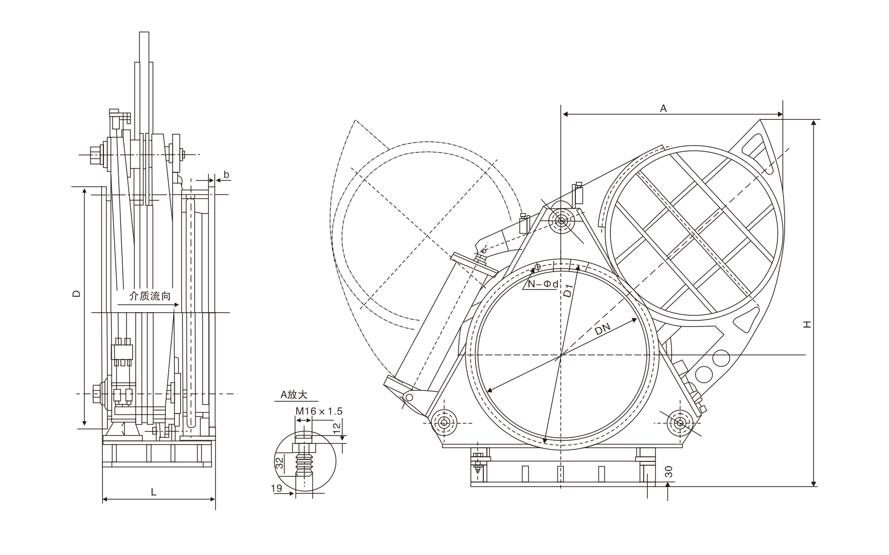 气动盲板阀(图1) 气动盲板阀(图1)