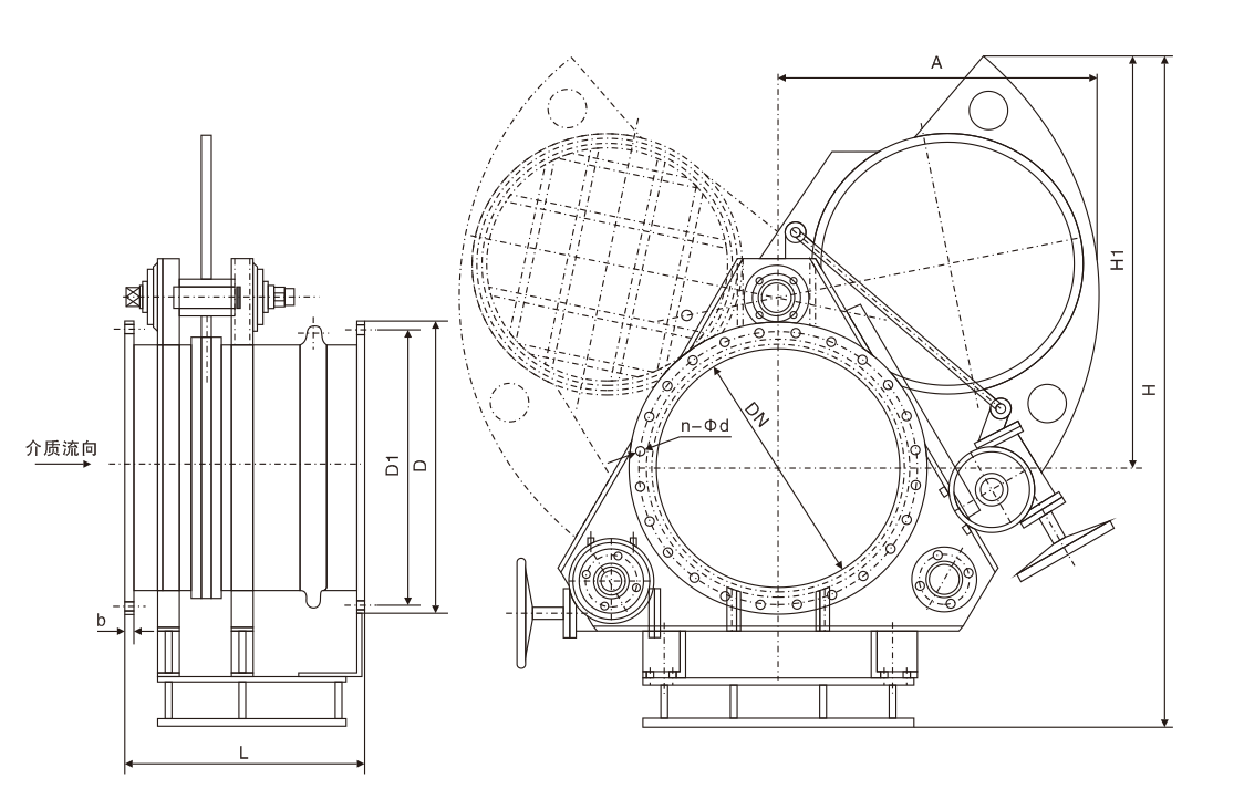 手动蜗轮盲板阀(图1) 手动蜗轮盲板阀(图1)